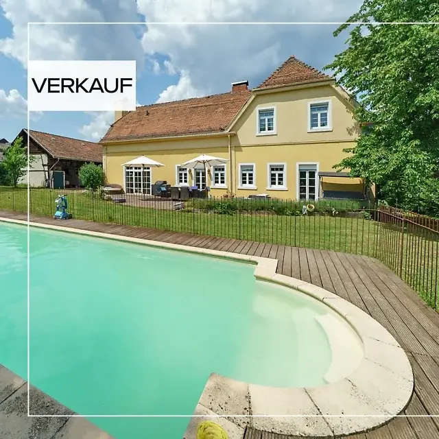 St. Ingbert - Süd | zum Kauf |
Luxuriöses Hofanwesen mit Park und Pool in gefragter Lage am Ende einer ruhigen Sackgasse. Aufwendig saniert, bietet das historische Bauernhaus höchsten Komfort, viel Platz und absolute Ruhe.

- Kaufpreis in Höhe von 1.350.000 €
- Wohnfläche ca. 400 m²
- Grundstücksfläche ca. 2800 m² 
- 16 Zimmer
- 4 Badezimmer
- Parkanlage mit Outdoorpool
- Remise mit Ausbaupotenzial

➡️Mehr Informationen auf Anfrage.

#saarland #saarbrücken #realestate #immobilien #dreamhome #realestateagent #altbau #hof #park #pool